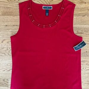 Karen Scott Women's Red Sleeveless Top